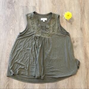 Knox Rose XS Green Lace Detail Tank Top